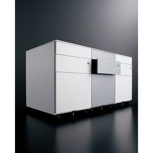 フラットスチールワゴン 3段 シルバー