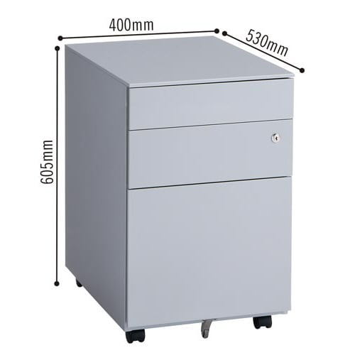 フラットスチールワゴン 3段 シルバー