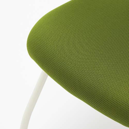 フランチェアクロスタイプ白脚背座グリーン2脚セット