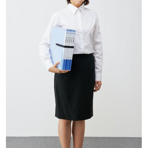 整理がしやすいケース付クリヤーブック 青5冊