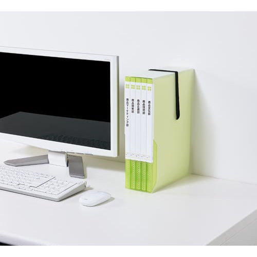 整理がしやすいケース付クリヤーブック 青5冊