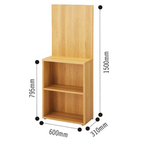 パネル付き木製収納 パネル棚なし オープン