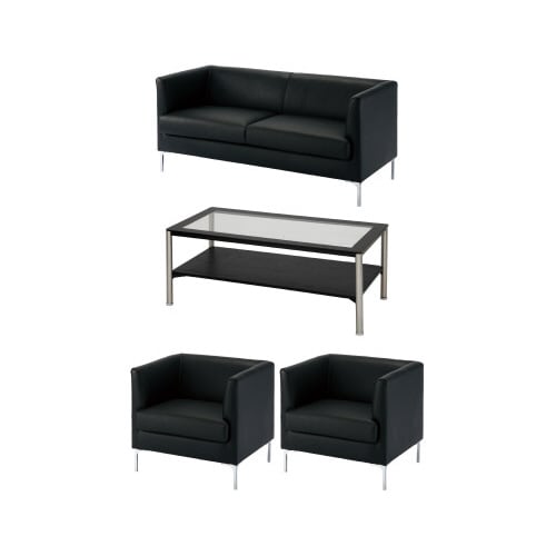 セット品 ラルジュ本革応接ソファ 4点セット