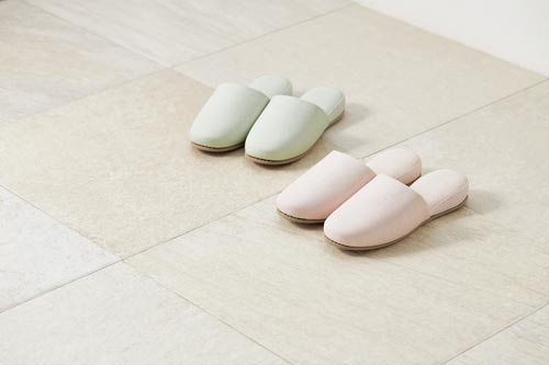 拭くだけお手入れのビニールスリッパ グリーン40足