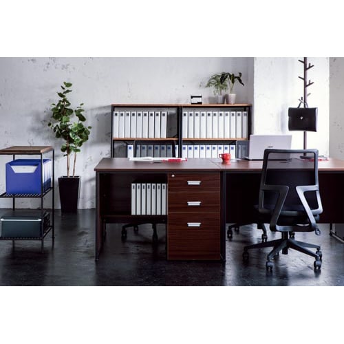 モルトデスク片袖机W1000D600Dブラウン