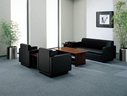 オルセー1 応接用 混合革アームチェア ブラック