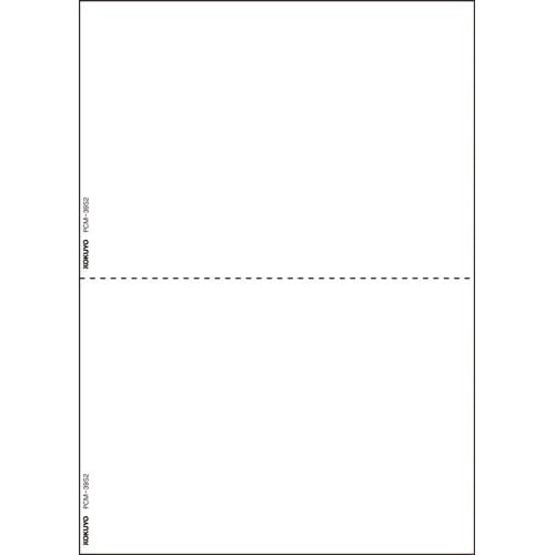 プリンタ帳票A4 穴なし 2分割 無地 500枚