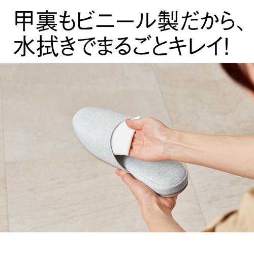 拭くだけお手入れのビニールスリッパ ブルー 40足