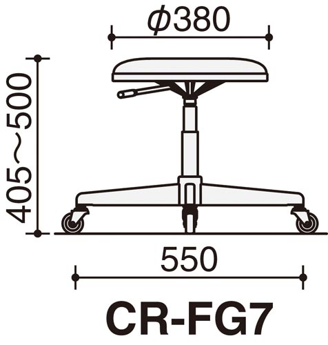 作業用椅子 ガス昇降 キャスター付