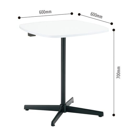 ◇リフレッシュカフェテーブルオーバル600ホワイト