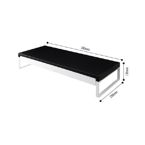机上台 引出し付き 幅590mm 黒 4セット