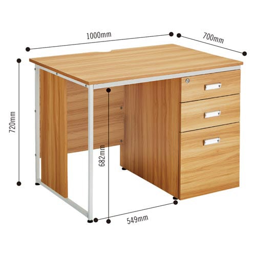 モルトデスク片袖机W1000D700ナチュラル