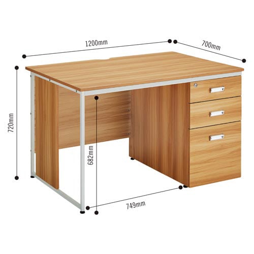 モルトデスク片袖机W1200D700ナチュラル