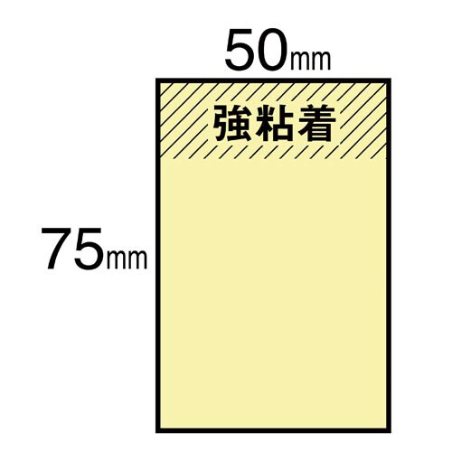 ポストイット強粘着75×50 パステルイエロー1冊