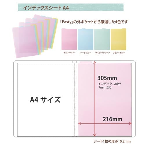 Pastyインデックスシート A4 4山