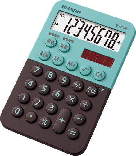 電卓 カラー EL−760R−GX グリーン