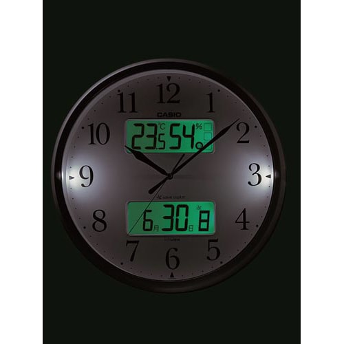 夜見えライト温湿度計付き電波掛時計ITM−660