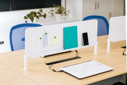 フリーアドレス用デスク ノートDTパネル WH