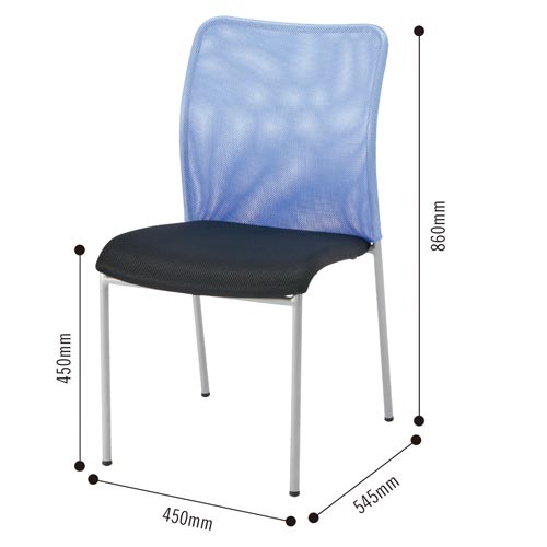 メッシュM用チェア 背LBL座BK 4脚セット