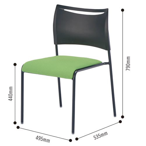 LTSチェア 座布黒フレーム グリーン4脚以上