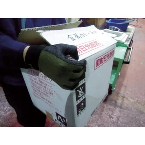 PU薄手手袋エンボス加工 ブラック L