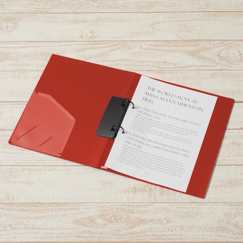 2リングFSエコノミーA4縦背幅35mm赤×3