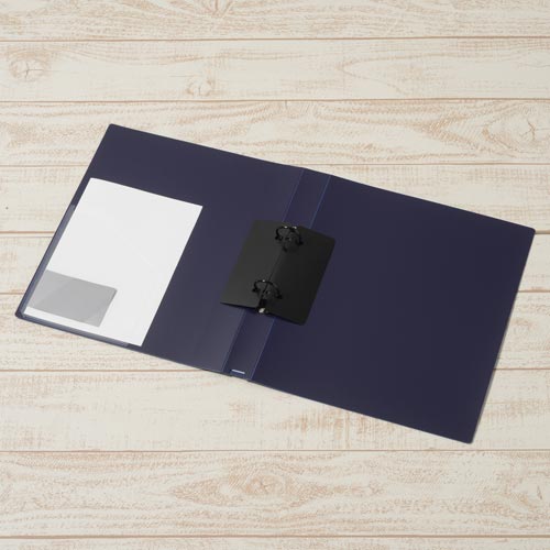 2リングFSエコノミーA4縦W背幅35mm紺×3