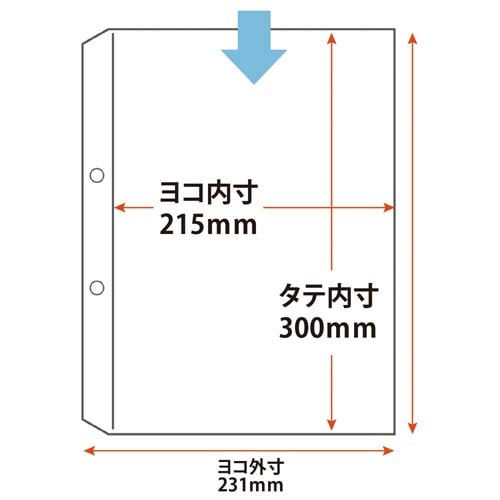 リフィールA4 1ポケット2穴 100枚入