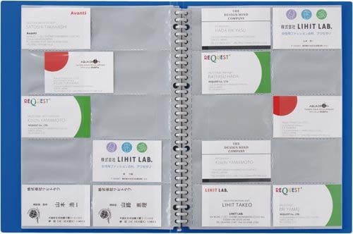 アクアドロップス名刺帳交換式 500名用 青