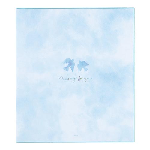 カラー色紙 二つ折り 青い鳥柄