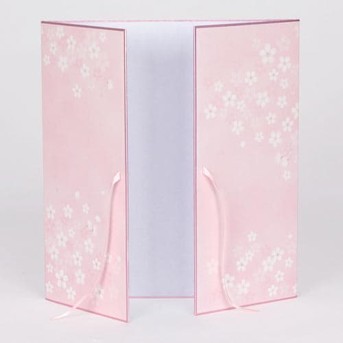 カラー色紙 両開き リボン 桜柄