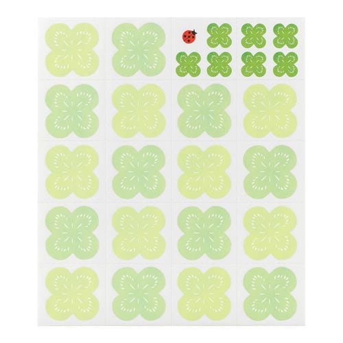 カラー色紙 シール付 クローバー柄