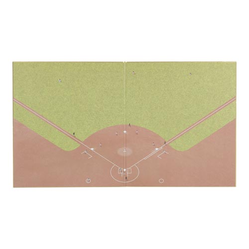 カラー色紙 二つ折り 野球場柄