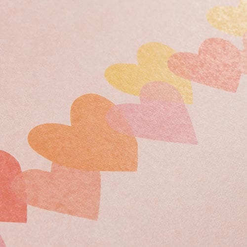 カラー色紙 二つ折り リボン ハート柄