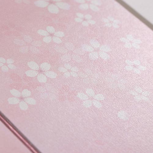 カラー色紙 両開き リボン 桜柄