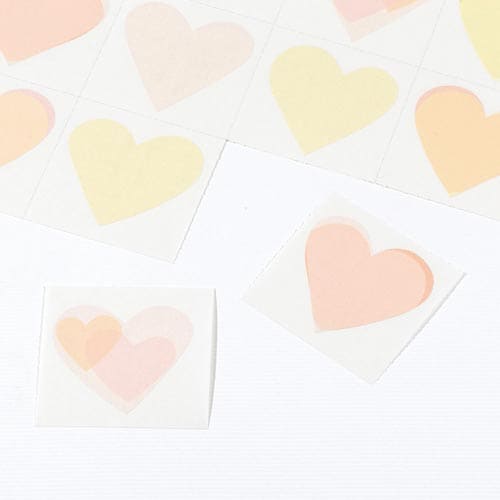 カラー色紙 シール付 ハート柄