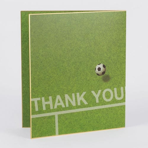 カラー色紙 二つ折り サッカー場柄