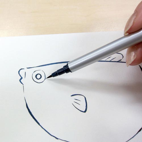 筆ペン極細毛筆「彩」ThinLINE檜皮色