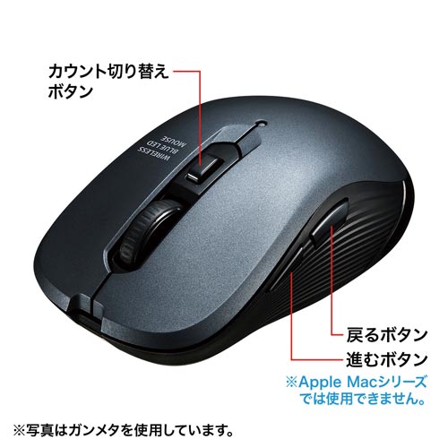 無線5ボタンブルーLEDマウス レッド