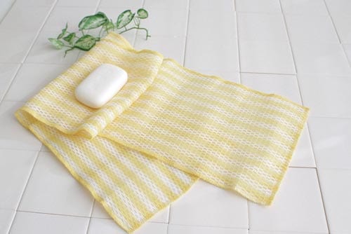 天然綿のボディタオル イエロー