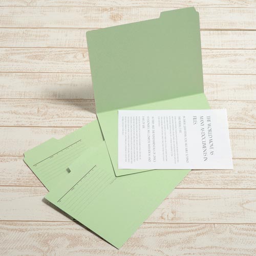 カットフォルダー 3山A4横 グリーン×10