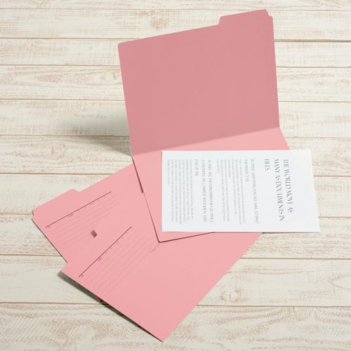 カットフォルダー 3山A4横 ピンク×10