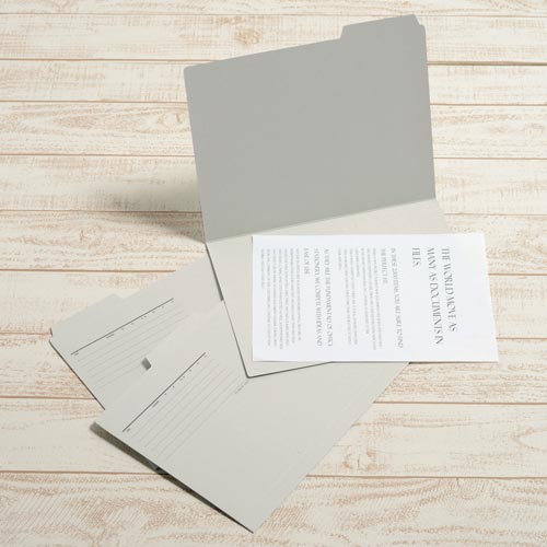 カットフォルダー 3山A4横 グレー×10