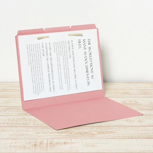 カットフォルダー 3山A4横 ピンク×10