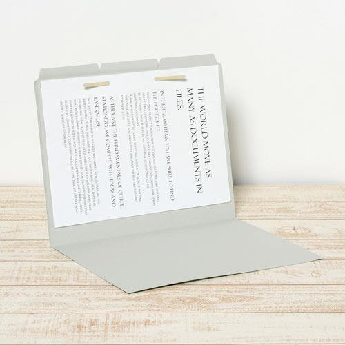 カットフォルダー 3山A4横 グレー×10