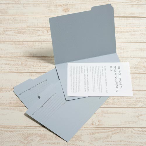 カットフォルダー 3山A4横 ブルー×10