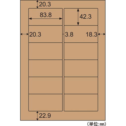 クラフト紙ラベル ダークブラウンダンボール用12面