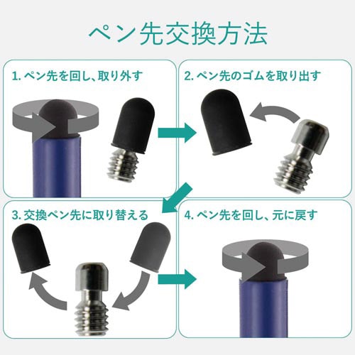 スマートフォン用 スリムタッチペン ネイビー