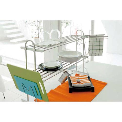 伸縮置棚2段 幅52から91cm お買得セット