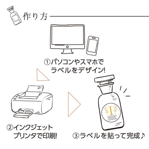 DIYラベル はがき 円11面 ナチュラル 33枚